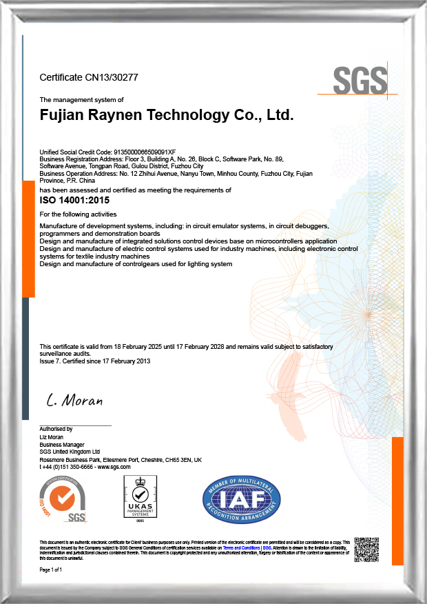 Certificat ISO 14001