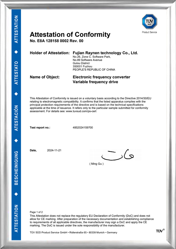 Attestation de conformité